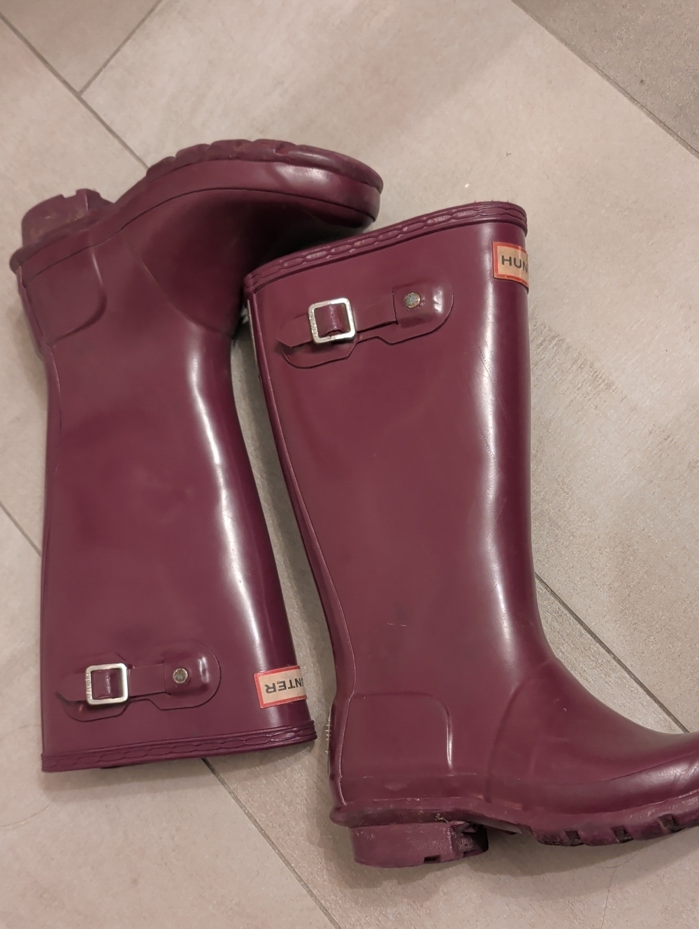 Hunter Girls Dark Purple Rain Boots